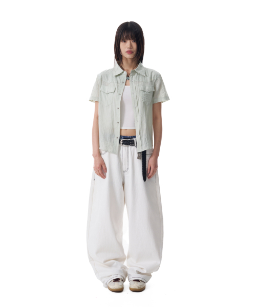 AAKAM(アーカム)の「Cinch Back Cotton Pants (Ivory)(その他パンツ・レディース・その他・1/2)」の3枚目の写真