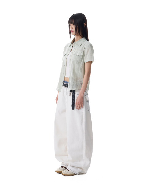AAKAM(アーカム)の「Cinch Back Cotton Pants (Ivory)(その他パンツ・レディース・その他・1/2)」の4枚目の写真