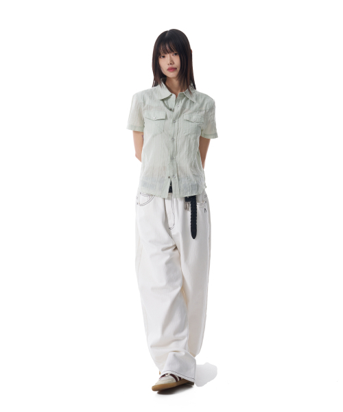 AAKAM(アーカム)の「Cinch Back Cotton Pants (Ivory)(その他パンツ・レディース・その他・1/2)」の7枚目の写真