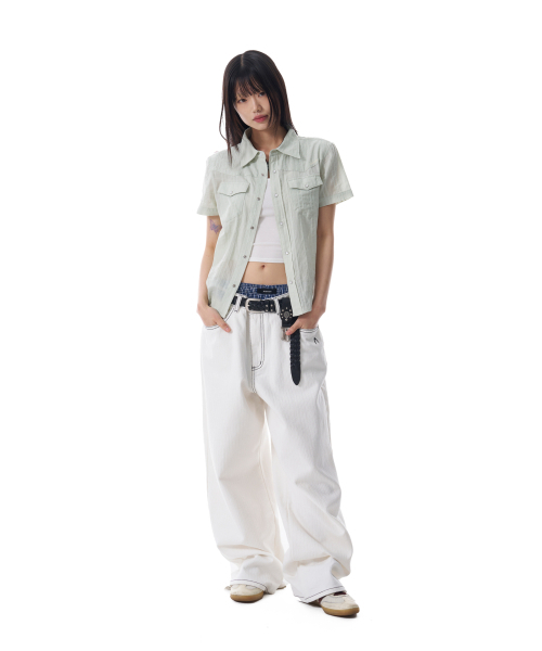 AAKAM(アーカム)の「Cinch Back Cotton Pants (Ivory)(その他パンツ・レディース・その他・1/2)」の8枚目の写真