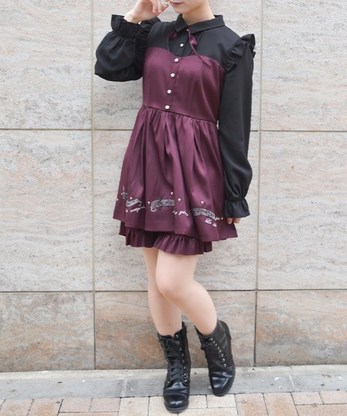 メロディー刺繍セットアップ（ワンピース）｜axes femme（アクシーズ