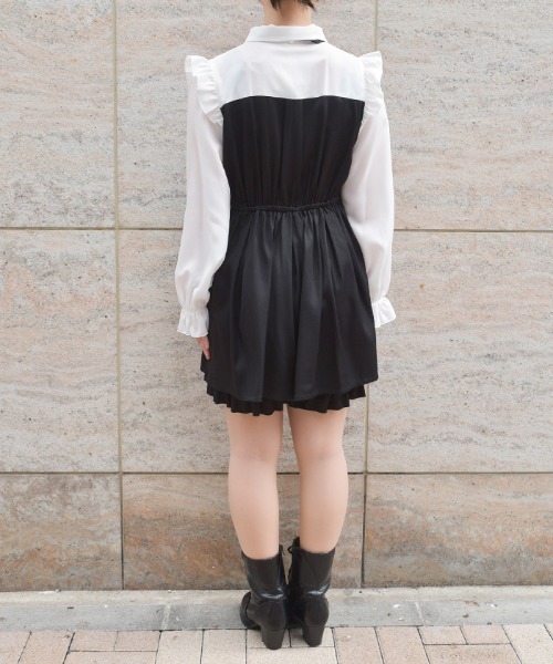 axes femme(アクシーズファム)の「メロディー刺繍セットアップ(ワンピース・レディース・ワイン/ブラック・FREE)」の5枚目の写真