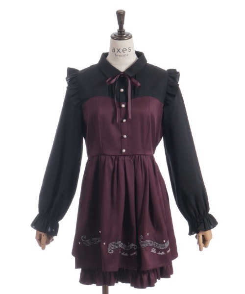 セール】メロディー刺繍セットアップ（ワンピース）｜axes femme