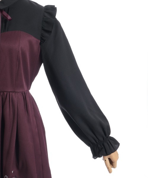 axes femme(アクシーズファム)の「メロディー刺繍セットアップ(ワンピース・レディース・ワイン/ブラック・FREE)」の21枚目の写真