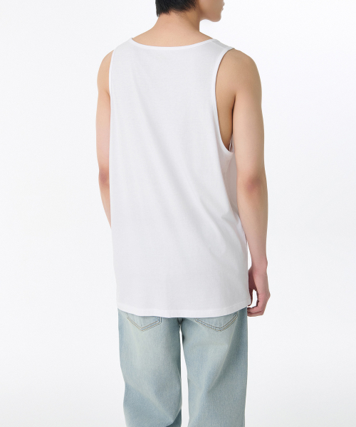 MUSINSA STANDARD（ムシンサスタンダード）の「リラックスドCRタンクトップ[ホワイト]（Tシャツ/カットソー・メンズ・その他・SMALL/MEDIUM/LARGE/X-LARGE/XX-LARGE/XXX-LARGE）」の4枚目の写真