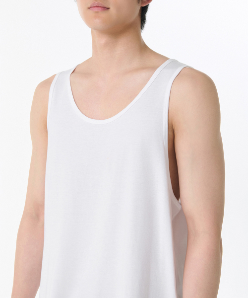 MUSINSA STANDARD（ムシンサスタンダード）の「リラックスドCRタンクトップ[ホワイト]（Tシャツ/カットソー・メンズ・その他・SMALL/MEDIUM/LARGE/X-LARGE/XX-LARGE/XXX-LARGE）」の5枚目の写真