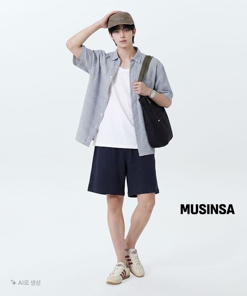 MUSINSA STANDARD（ムシンサスタンダード）の「リラックスドCRタンクトップ[ホワイト]（Tシャツ/カットソー・メンズ・その他・SMALL/MEDIUM/LARGE/X-LARGE/XX-LARGE/XXX-LARGE）」の6枚目の写真