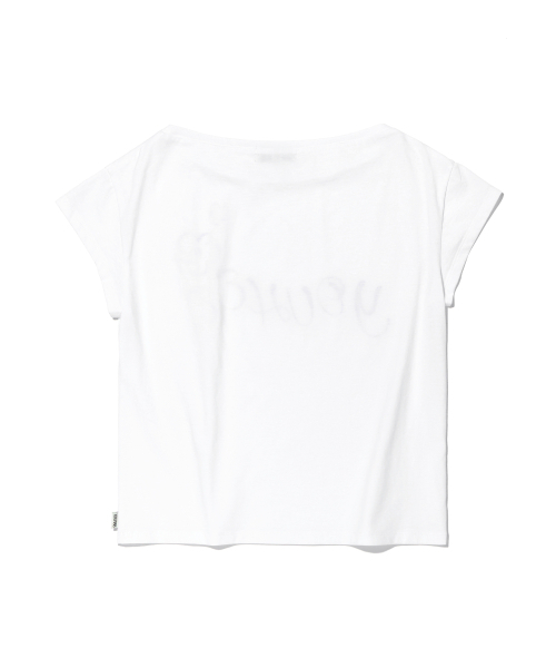 YOUHEE（ユヒ）の「OFF-SHOULDER T-SHIRTS WHITE（Tシャツ/カットソー・レディース・その他・FREE）」の5枚目の写真