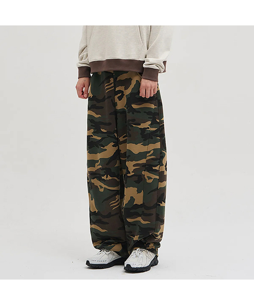 XERO(ゼロ)の「サイドライン切り替えカモスウェットパンツ(スウェットパンツ・レディース・カーキ/Beige/チャコール・MEDIUM/LARGE)」の1枚目の写真
