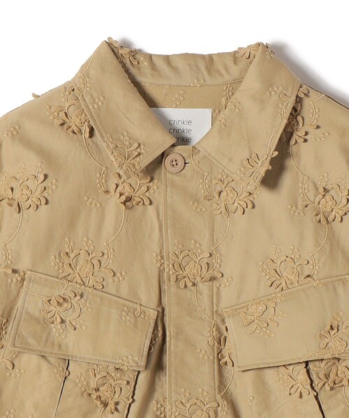 crinkle crinkle crinkl 3Dエンブロイダリーシャツ セール】crinkle crinkle crinkle:〈手洗い可能〉3D エンブロイダリー