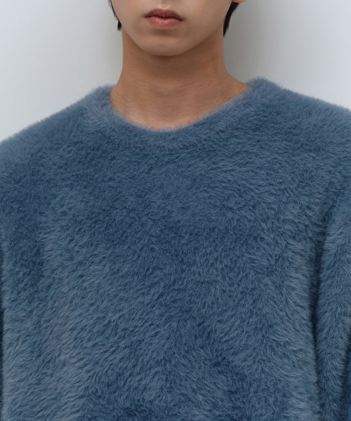 MUSINSA STANDARD（ムシンサスタンダード）の「ファージクルーネックニット[ブルーグレー]（ニット/セーター・メンズ・その他・SMALL/MEDIUM/LARGE/X-LARGE/XX-LARGE）」の4枚目の写真
