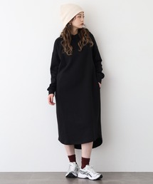 NARNAD 長袖 マキシ丈フード付きワンピース