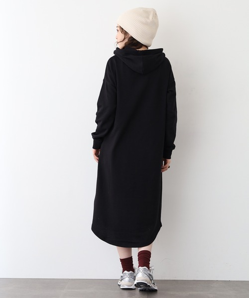 FUNALIVE（ファンアライブ）の「NARNAD 長袖 マキシ丈フード付きワンピース（ワンピース・レディース・杢グレー/ベージュ/ブラック・3L/LL/L/M）」の7枚目の写真