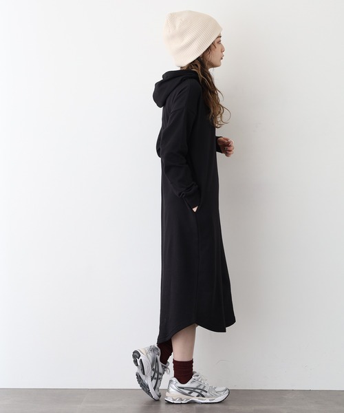 FUNALIVE（ファンアライブ）の「NARNAD 長袖 マキシ丈フード付きワンピース（ワンピース・レディース・杢グレー/ベージュ/ブラック・3L/LL/L/M）」の8枚目の写真