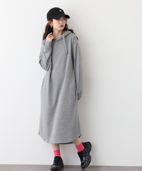 FUNALIVE（ファンアライブ）の「NARNAD 長袖 マキシ丈フード付きワンピース（ワンピース・レディース・杢グレー/ベージュ/ブラック・3L/LL/L/M）」の10枚目の写真