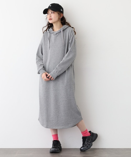 FUNALIVE（ファンアライブ）の「NARNAD 長袖 マキシ丈フード付きワンピース（ワンピース・レディース・杢グレー/ベージュ/ブラック・3L/LL/L/M）」の11枚目の写真