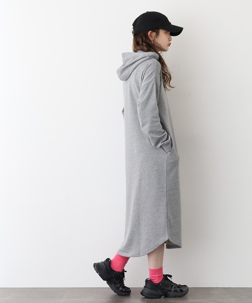 FUNALIVE（ファンアライブ）の「NARNAD 長袖 マキシ丈フード付きワンピース（ワンピース・レディース・杢グレー/ベージュ/ブラック・3L/LL/L/M）」の14枚目の写真