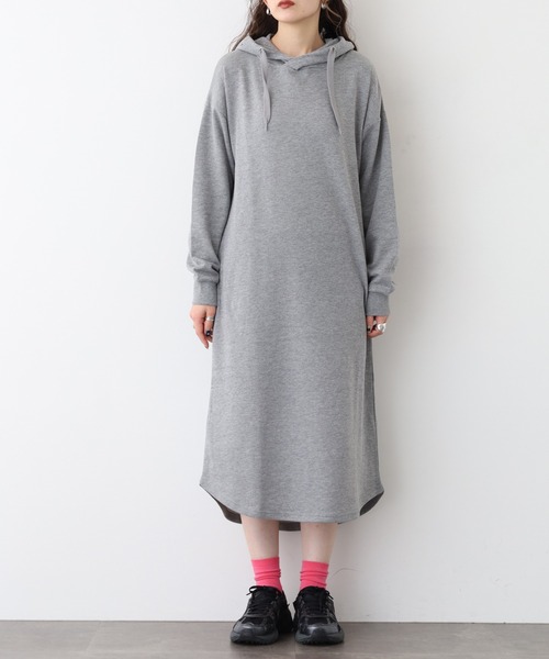 FUNALIVE（ファンアライブ）の「NARNAD 長袖 マキシ丈フード付きワンピース（ワンピース・レディース・杢グレー/ベージュ/ブラック・3L/LL/L/M）」の20枚目の写真