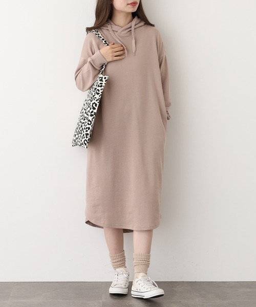 FUNALIVE（ファンアライブ）の「NARNAD 長袖 マキシ丈フード付きワンピース（ワンピース・レディース・杢グレー/ベージュ/ブラック・3L/LL/L/M）」の16枚目の写真