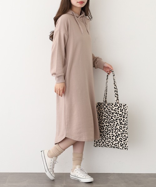 FUNALIVE（ファンアライブ）の「NARNAD 長袖 マキシ丈フード付きワンピース（ワンピース・レディース・杢グレー/ベージュ/ブラック・3L/LL/L/M）」の19枚目の写真