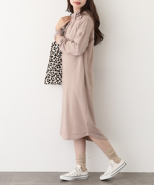 FUNALIVE（ファンアライブ）の「NARNAD 長袖 マキシ丈フード付きワンピース（ワンピース・レディース・杢グレー/ベージュ/ブラック・3L/LL/L/M）」の17枚目の写真