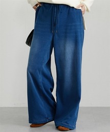 nissen | 裏シャギーニットデニムワイドデニム(デニムパンツ)