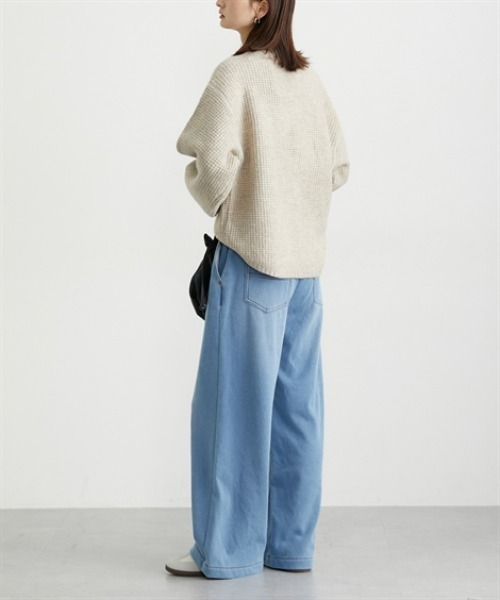 nissen（ニッセン）の「裏シャギーニットデニムワイドデニム（デニムパンツ・レディース・ブルー系/ネイビー系・M/L/LL）」の18枚目の写真