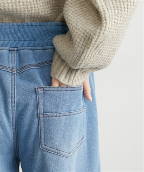 nissen（ニッセン）の「裏シャギーニットデニムワイドデニム（デニムパンツ・レディース・ブルー系/ネイビー系・M/L/LL）」の8枚目の写真
