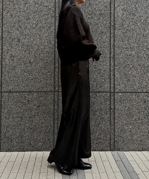 &g'aime（アンジェム）の「【&ｇ'aime 】ハーフジップポロニット　Half Zip Polo Knit（ニット/セーター・レディース・ブラック/グレイッシュベージュ/ブラウン・FREE）」の11枚目の写真