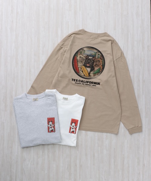 The Endless Summer(エンドレスサマー)の「TES 4BUHI BOARD BROTHERS LONG SLEEVE T-SHIRT / ロンT(Tシャツ/カットソー・メンズ・ホワイト/ベージュ/グレー・SMALL/MEDIUM/LARGE/X-LARGE/XX-LARGE)」の4枚目の写真