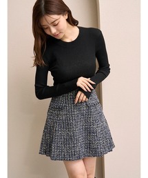 SNIDEL | サイドプリーツツイードミニスカート(スカート)