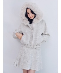 SNIDEL | サイドプリーツツイードミニスカート(スカート)