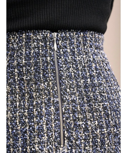 SNIDEL（スナイデル）の「サイドプリーツツイードミニスカート（スカート・レディース・ダークグレー/ネイビー/アイボリー・0/1）」の12枚目の写真