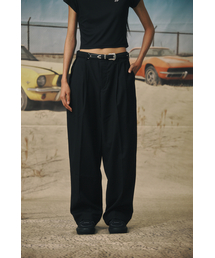 BSRABBIT（ビエスラビット）の「ツーピンタックワイドスラックスブラック（スラックス）」