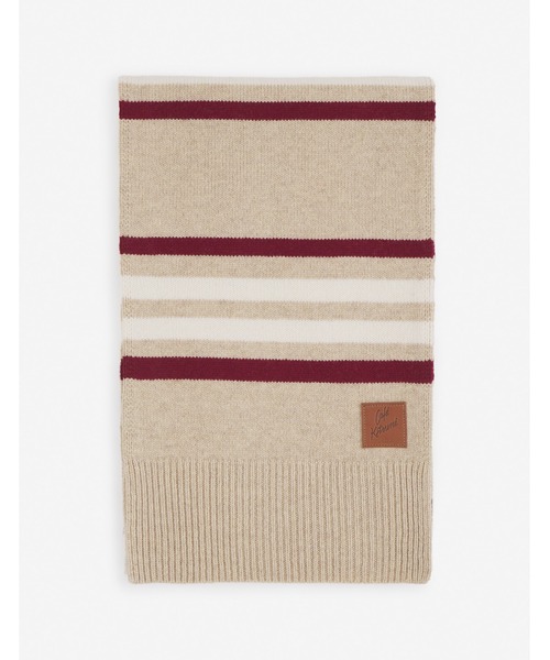 Maison Kitsune(メゾンキツネ)の「WOOL STRIPED SCARF(マフラー・メンズ・ベージュ・U)」の2枚目の写真