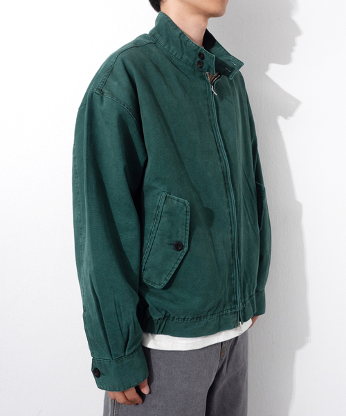 QT8 GARMENTS(キューティーエイトガーメント)の「MF ウォッシュドオックスフォード ハリントンジャケット (ダークグリーン)(ブルゾン・レディース・その他・MEDIUM/LARGE/X-LARGE)」の4枚目の写真