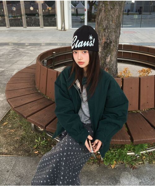QT8 GARMENTS(キューティーエイトガーメント)の「MF ウォッシュドオックスフォード ハリントンジャケット (ダークグリーン)(ブルゾン・レディース・その他・MEDIUM/LARGE/X-LARGE)」の10枚目の写真