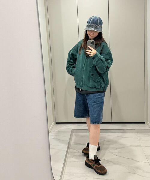 QT8 GARMENTS(キューティーエイトガーメント)の「MF ウォッシュドオックスフォード ハリントンジャケット (ダークグリーン)(ブルゾン・レディース・その他・MEDIUM/LARGE/X-LARGE)」の14枚目の写真