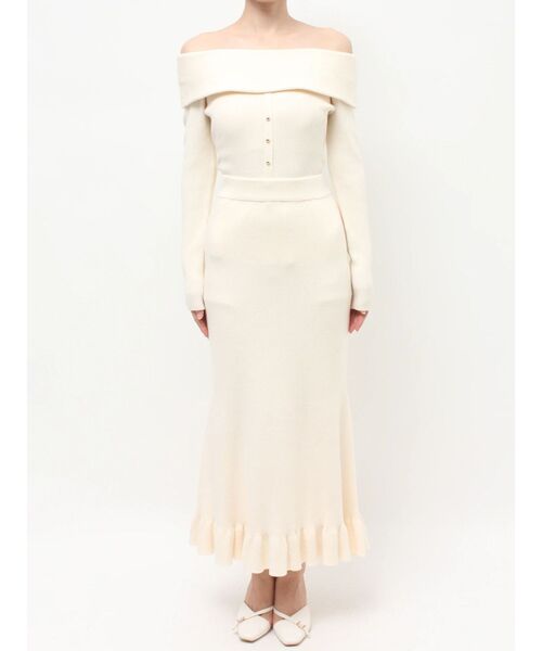 RESEXXY（リゼクシー）の「ヘムフリルマーメイドニットスカート【セットアップ着用可能】（スカート・レディース・アイボリー/ブラック・FREE）」の11枚目の写真