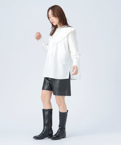 BEAMS HEART(ビームスハート)の「刺繍 ビッグカラー シャツ(シャツ/ブラウス・レディース・ブラック/サックスブルー/オフホワイト・FREE)」の22枚目の写真