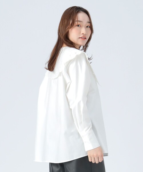 BEAMS HEART(ビームスハート)の「刺繍 ビッグカラー シャツ(シャツ/ブラウス・レディース・ブラック/サックスブルー/オフホワイト・FREE)」の20枚目の写真