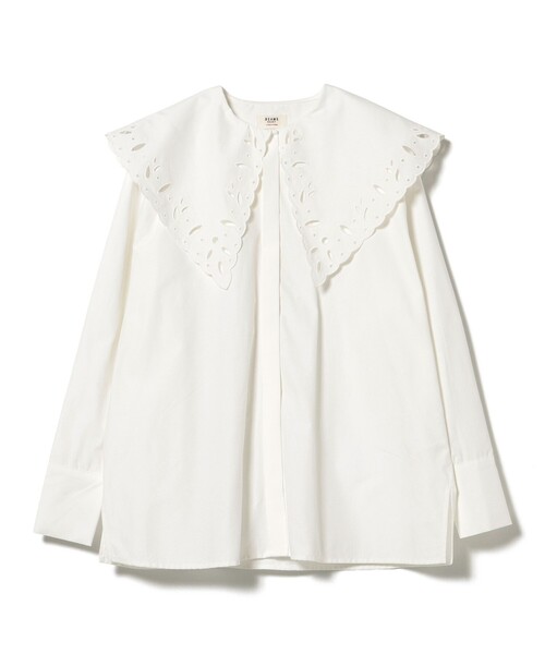 BEAMS HEART(ビームスハート)の「刺繍 ビッグカラー シャツ(シャツ/ブラウス・レディース・ブラック/サックスブルー/オフホワイト・FREE)」の15枚目の写真