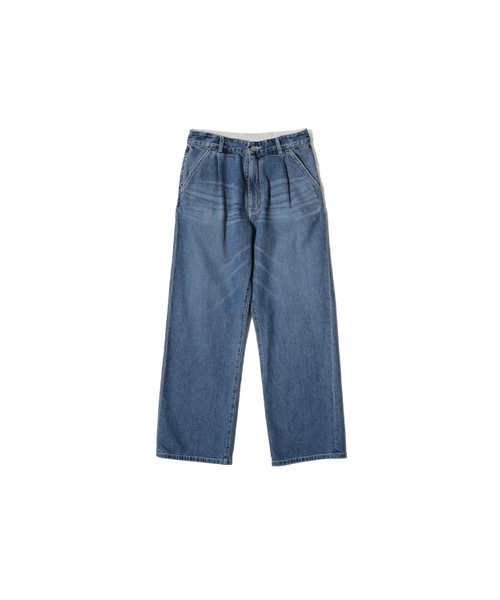 HORLISUN(ホーリーサン)の「Corrigin One Tuck Denim Pants Normal Navy(デニムパンツ・レディース・その他・SMALL/MEDIUM/LARGE)」の1枚目の写真