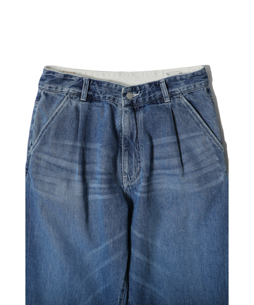HORLISUN(ホーリーサン)の「Corrigin One Tuck Denim Pants Normal Navy(デニムパンツ・レディース・その他・SMALL/MEDIUM/LARGE)」の3枚目の写真