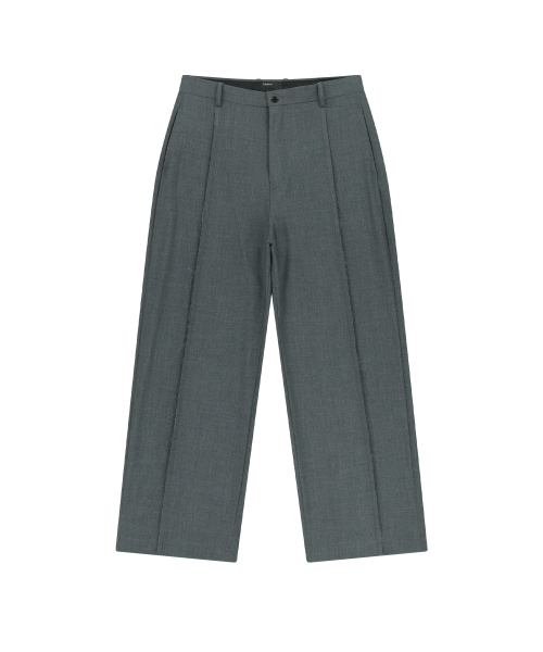 ENDOOR(エンドア)の「Exposed seam pants (charcoal)(スラックス・メンズ・チャコールグレー・3/1/2)」の1枚目の写真