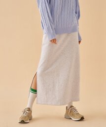PAPERBOY（ペーパーボーイ）の「ベーシックスウェットロングスカート-ホワイトメランジ（スカート）」