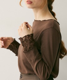 Crisp | フラワーレースカフメロウTシャツ(Tシャツ/カットソー)