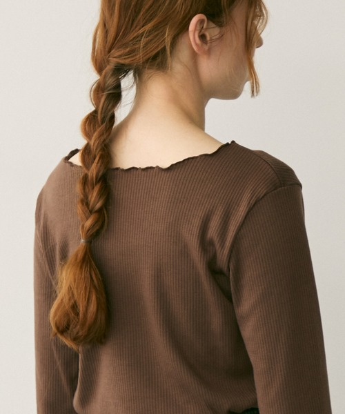 Crisp（クリスプ）の「フラワーレースカフメロウTシャツ（Tシャツ/カットソー・レディース・アイボリー/ブラウン/レッド・FREE）」の7枚目の写真