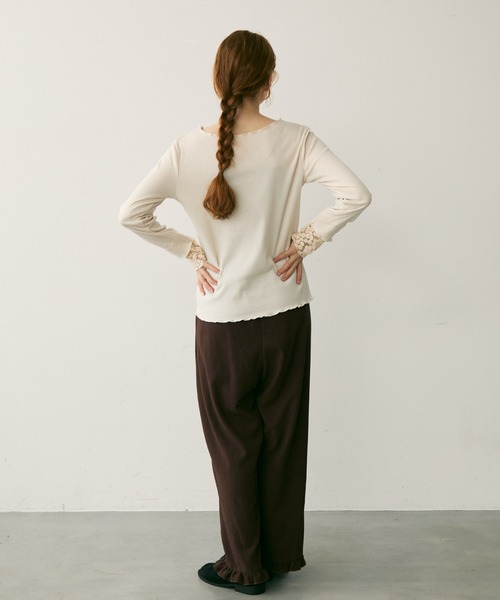 Crisp（クリスプ）の「フラワーレースカフメロウTシャツ（Tシャツ/カットソー・レディース・アイボリー/ブラウン/レッド・FREE）」の20枚目の写真