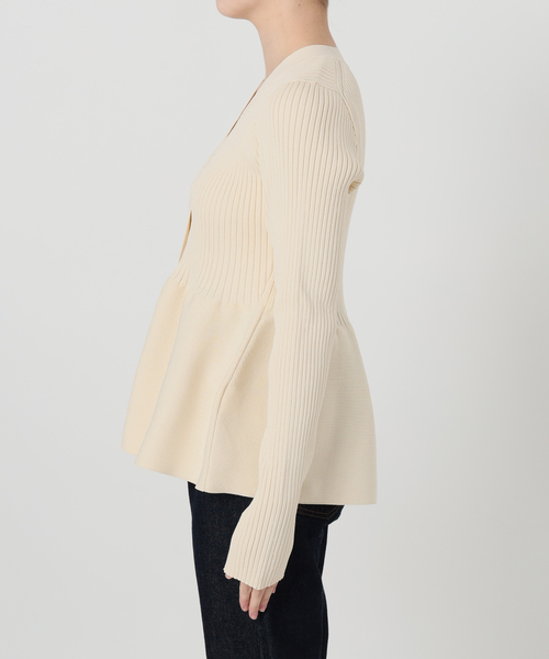 SLOBE IENA（スローブイエナ）の「Vネックペプラムカーディガン（カーディガン/ボレロ・レディース・ブラック/アイボリー/グリーン・FREE）」の13枚目の写真